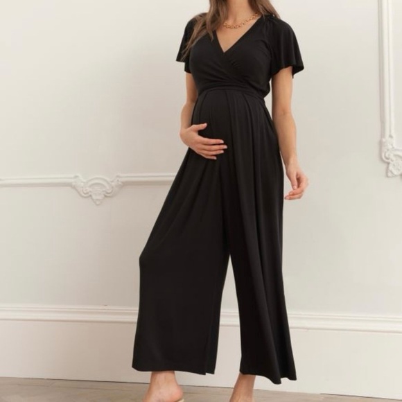 Seraphine Black Maternity & Nursing Jumpsuit 6 - Picture 9 of 12